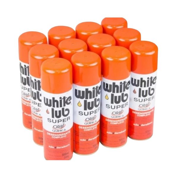 KIT 12 UNID. DESENGRIPANTE SPRAY WHITE LUB - SUPER 300ML/180GR - ORBI
