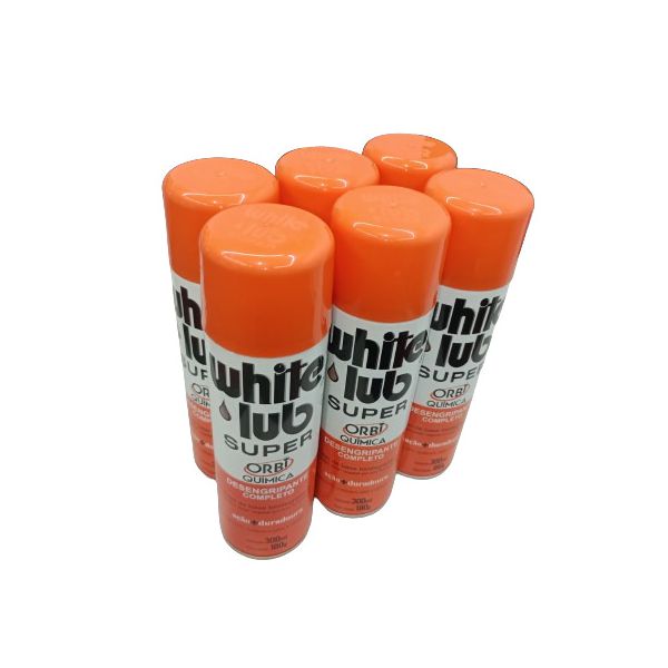 KIT 6 UNID. DESENGRIPANTE SPRAY WHITE LUB - SUPER 300ML/180GR - ORBI