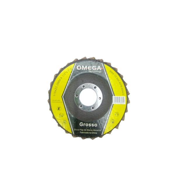 DISCO FLAP MANTA SCM 4.1/2 -115 X 22MM MARROM GROSSO - OMEGA