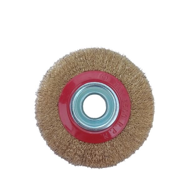 ESCOVA CIRCULAR ONDULADA 6"X3/4" ACO CARB. (FURO C/ REDUÇÃO)