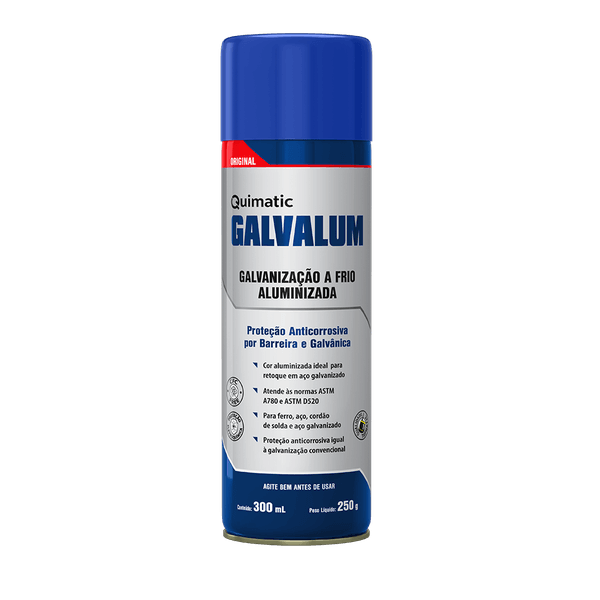 Galvalum Galvanização Aluminizada Aerossol 300ML Ref. DN1 QUIMATIC