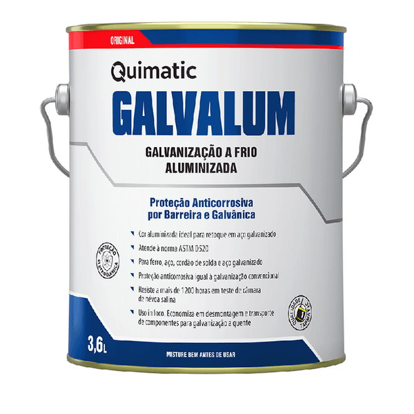 GALVALUM GALVANIZACAO A FRIO ALUMINIZADA 3,6LT REF. DA3 QUIMATIC