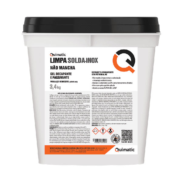 LIMPA SOLDA INOX-GEL NAO MANCHA 3,4LT REF. LS2 QUIMATIC