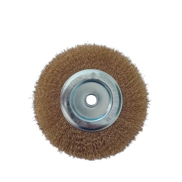 ESCOVA CIRCULAR ONDULADA 6" X 1/2" X FURO 1/2" LATONADA - OMEGA