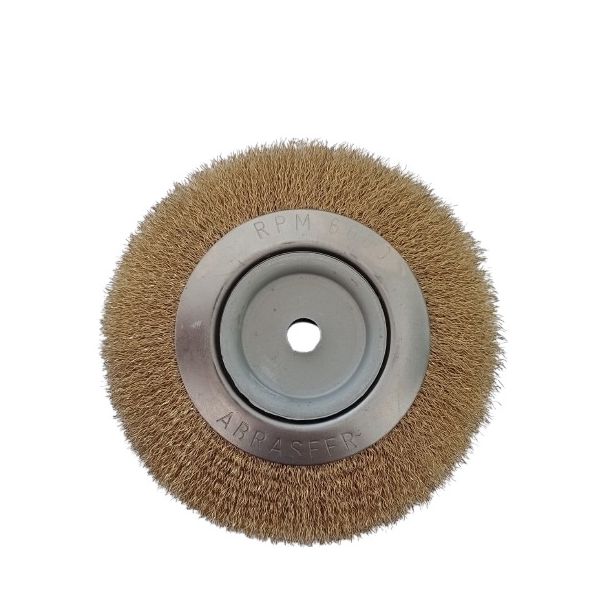ESCOVA CIRCULAR ONDULADA 6" X 1" X F.1/2" LATONADA - AB