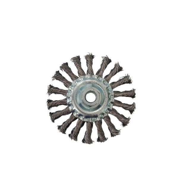 ESCOVA CIRCULAR INOX TRANCADO 4.1/2" X 1/2" X M14 - OMEGA