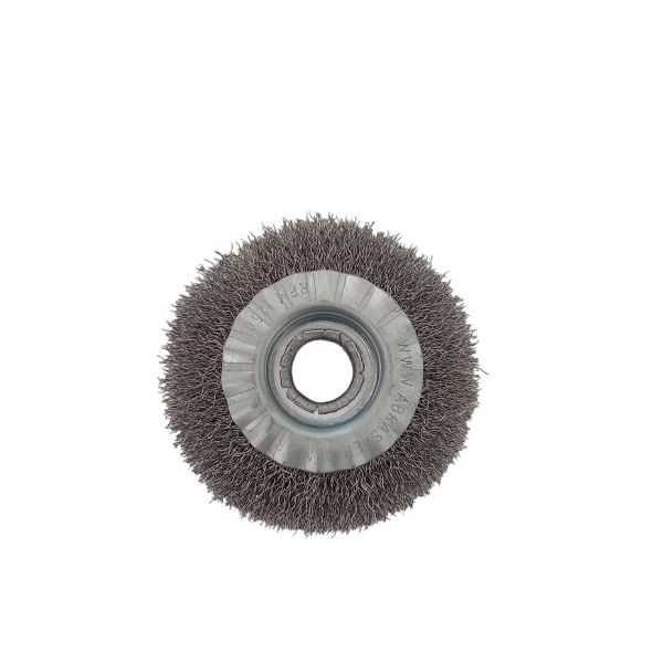 ESCOVA CIRCULAR INOX ONDULADA - 4.1/2" X 1/2" X 7/8" - AB