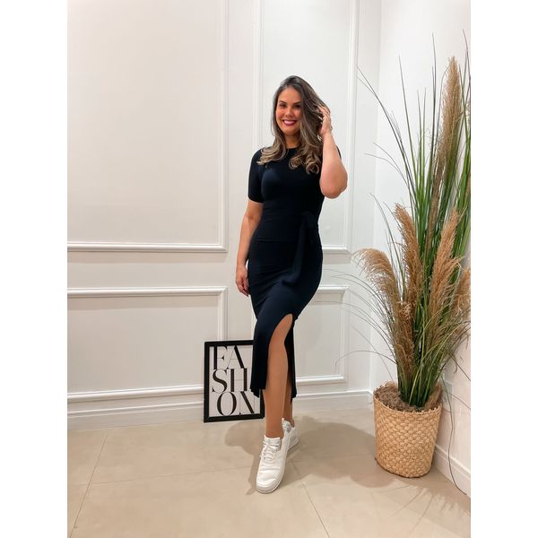 Vestido Midi Preto Bella