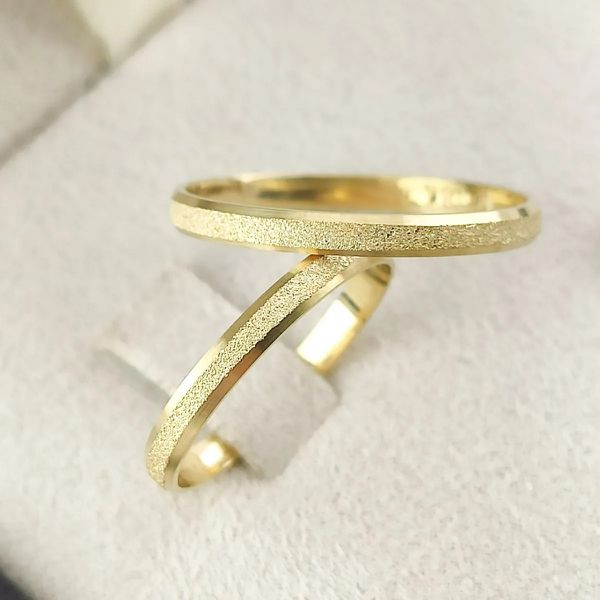 Alianças Ouro Casamento Noivado Fina Chanfrada Fosca 2mm Goiânia 
