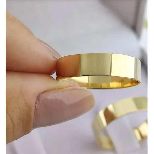 Alianças de Casamento Tradicional Ouro 18K 5mm 6g Retas GOIÂNIA