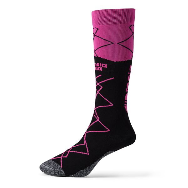 Meia Sport Ciclismo Premium Cano Longo Rosa Preta