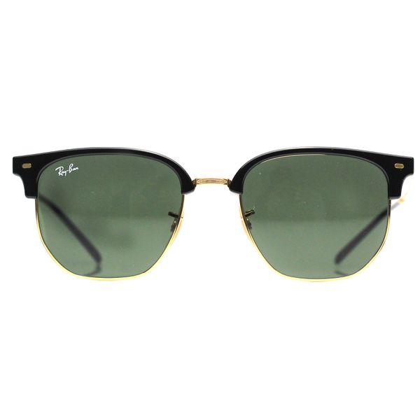 Óculos de sol Ray-Ban Clubmaster efeito onça e dourado com lente verde