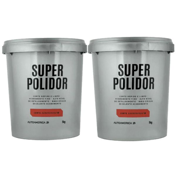 Kit 2 Massa De Polimento Automotivo 1kg Super Polidor Corte