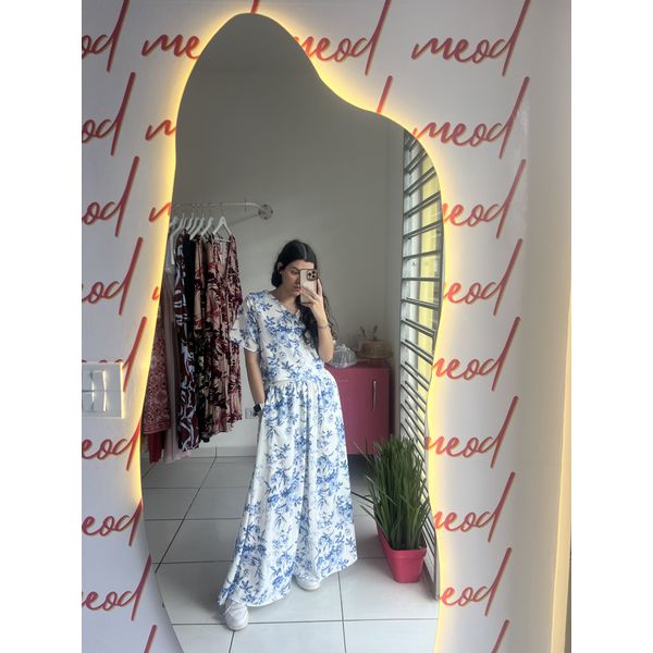 conjunto floral azul