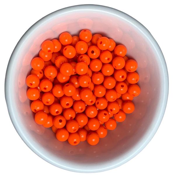 Miçanga Bolinha Leitosa Laranja Escuro Abs 8mm 30g - 120 Unidades