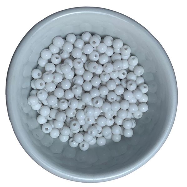 Miçanga Bolinha Leitosa Branco Abs 6mm 30g - 285 Unidades 
