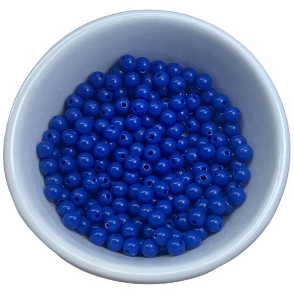 Miçanga Bolinha Leitosa Azul Royal Abs 6mm 30g - 285 Unidades