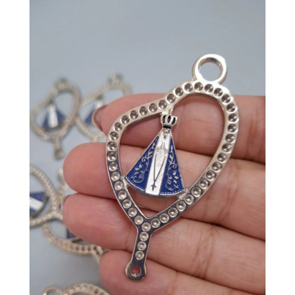 PINGENTE NOSSA SENHORA TERÇO COM PINTURA ML70279CP .