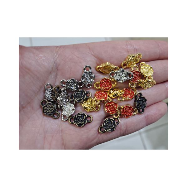 KIT PINGENTE ROSINHA COM PINTURA 6UN ML6097CP .