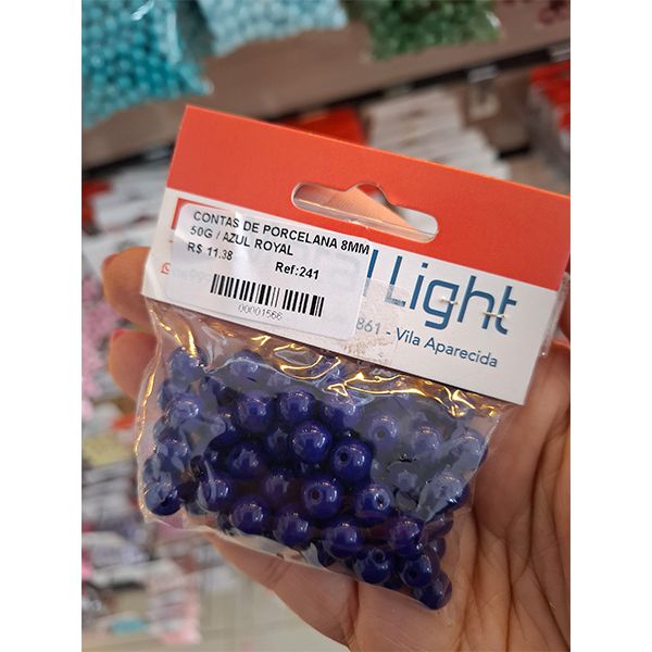 CONTAS DE PORCELANA 8MM 50G 241 .