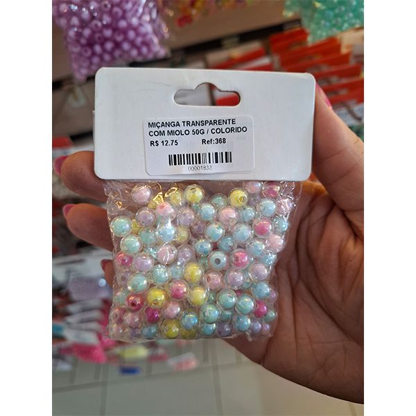 MIÇANGA TRANSPARENTE COM MIOLO 50G 368 .