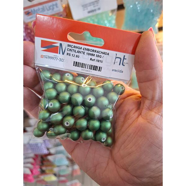 MIÇANGA EMBORRACHADA CINTILANTE 10MM 50G 1015 .