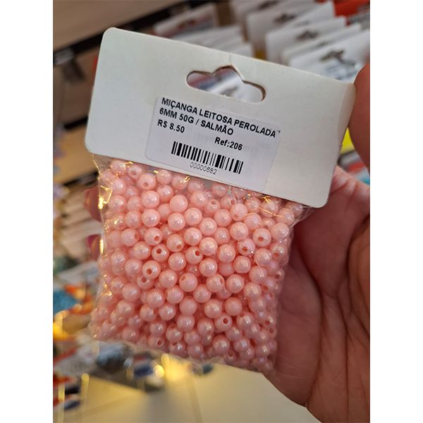 MIÇANGA LEITOSA PEROLADA 6MM 50G 206 .