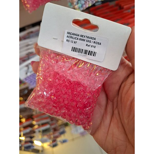 MIÇANGA SEXTAVADA ACRILICA 6MM 50G 618 .