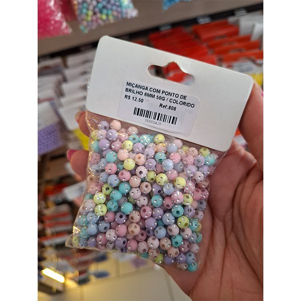 MIÇANGA COM PONTO DE BRILHO 6MM 50G 808 .