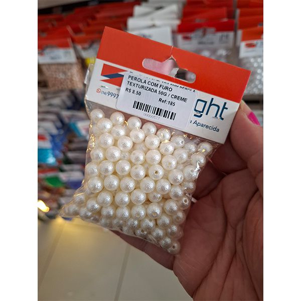 PEROLA COM FURO TEXTURIZADA 50G 185 .