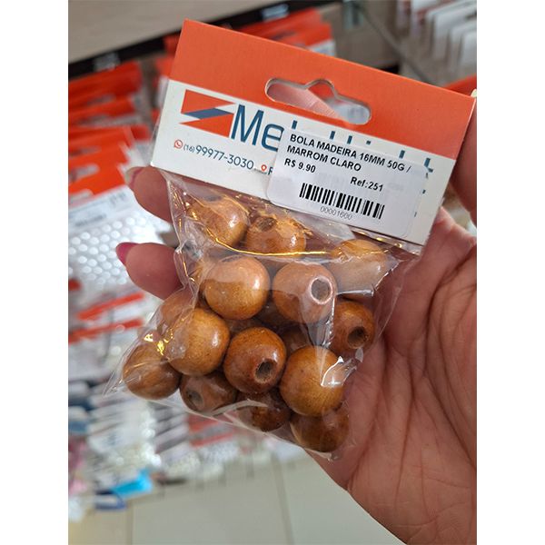 BOLA MADEIRA 16MM 50G 251 .