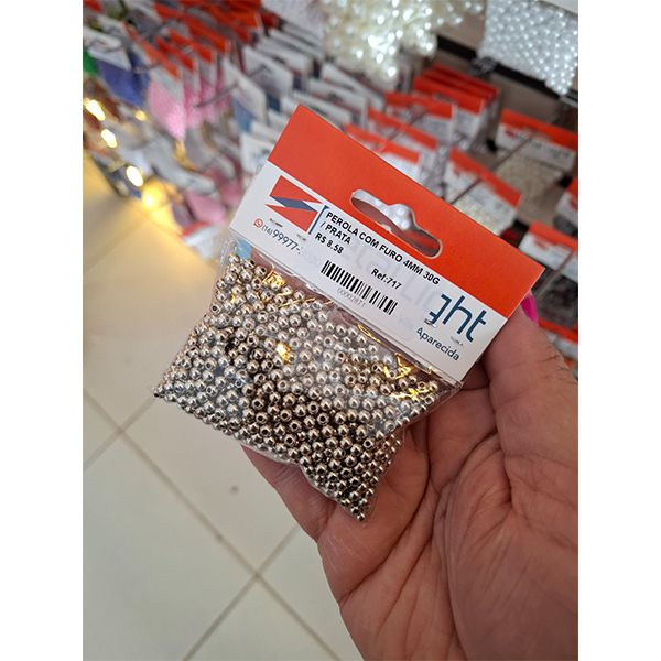 PEROLA COM FURO 4MM 30G 717 .