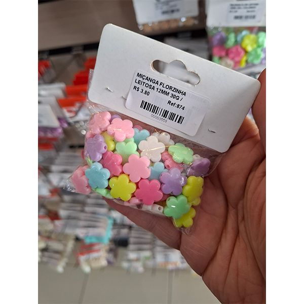 MIÇANGA FLORZINHA LEITOSA 12MM 30G 874 .