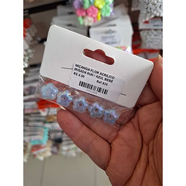 MIÇANGA FLOR ACRILICO IRISADA 6UN 620 .