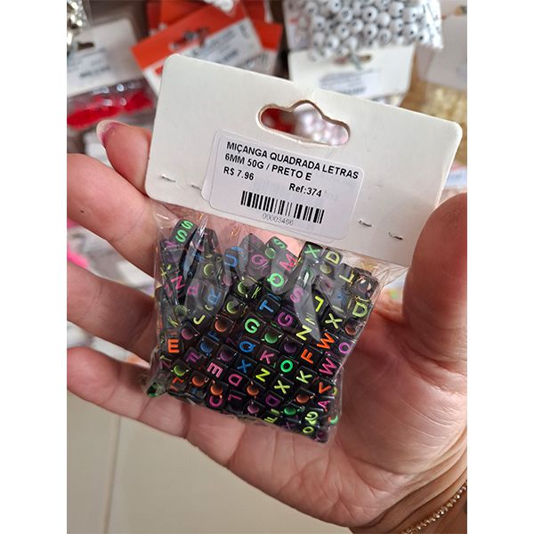MIÇANGA QUADRADA LETRAS 6MM 50G 374 .