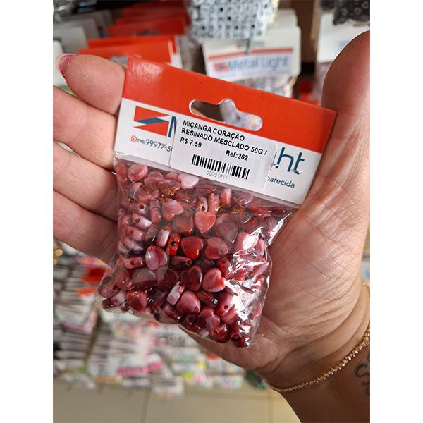 MIÇANGA CORAÇÃO RESINADO MESCLADO 50G 362 .