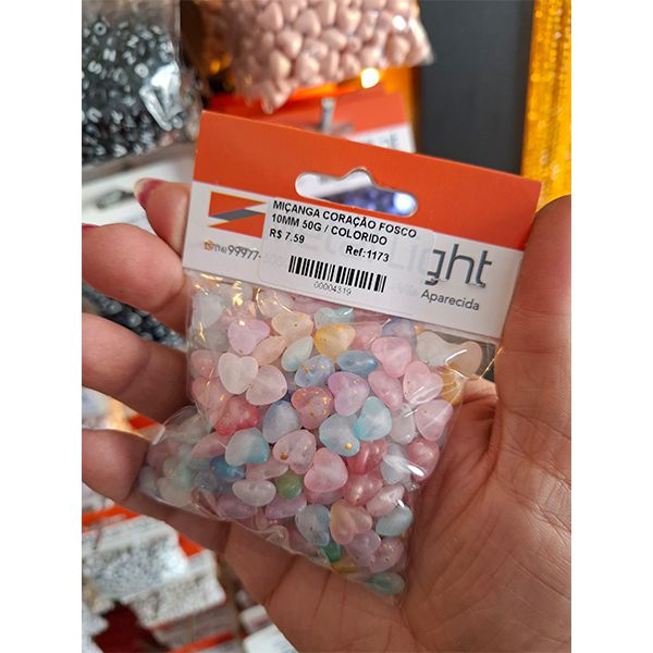 MIÇANGA CORAÇÃO FOSCO 10MM 50G 1173 .