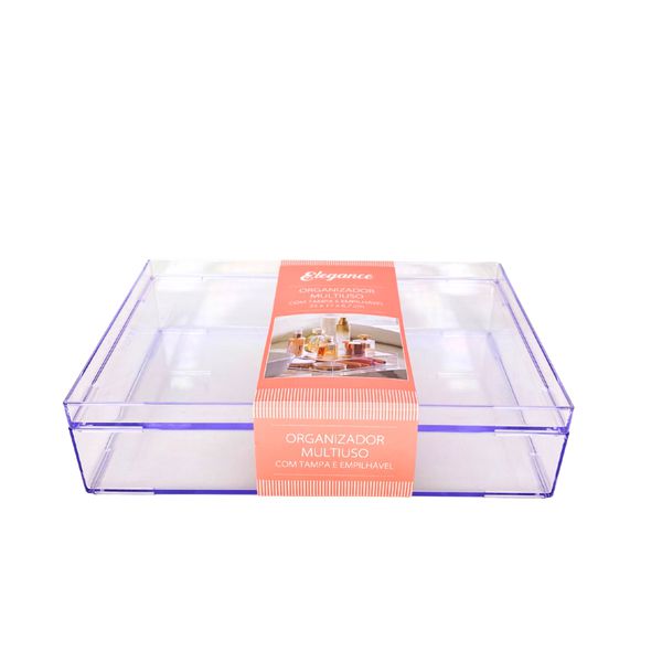 Organizador Multiuso c/ Tampa Empalhável - 1 unidade - 24,5x16,5cm