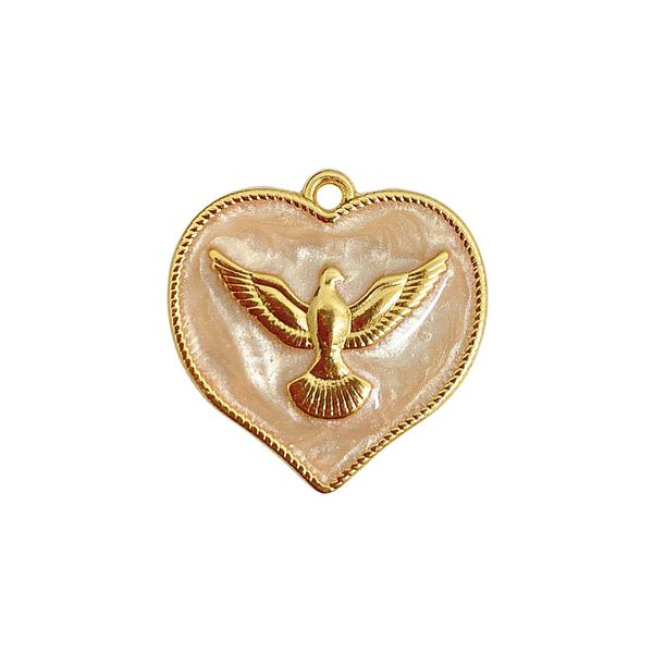 Pingente Dourado Espírito Santo Resina Perola