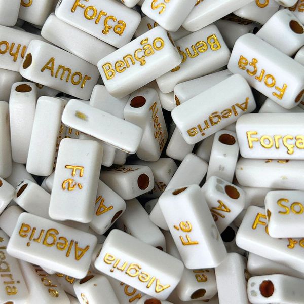 Contas Acrílicas Palavras Positivas - 30g
