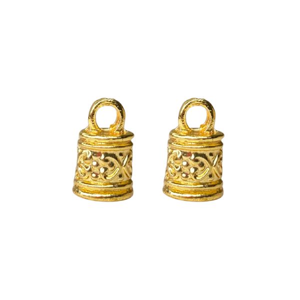 Terminal Trabalhado 7mm Dourado - 2 Unidades