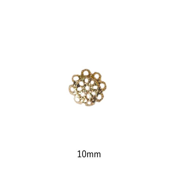 Tulipa Flor de Renda 10mm Dourada - 50 unidades