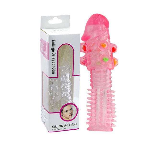 *Capa Peniana Com Nódulos Massageadores 14cm SI (1031) - Rosa