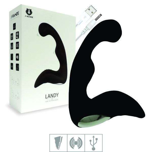 Massageador de Próstata Com Vibro Recarregável Landy SI (1219) - Preto