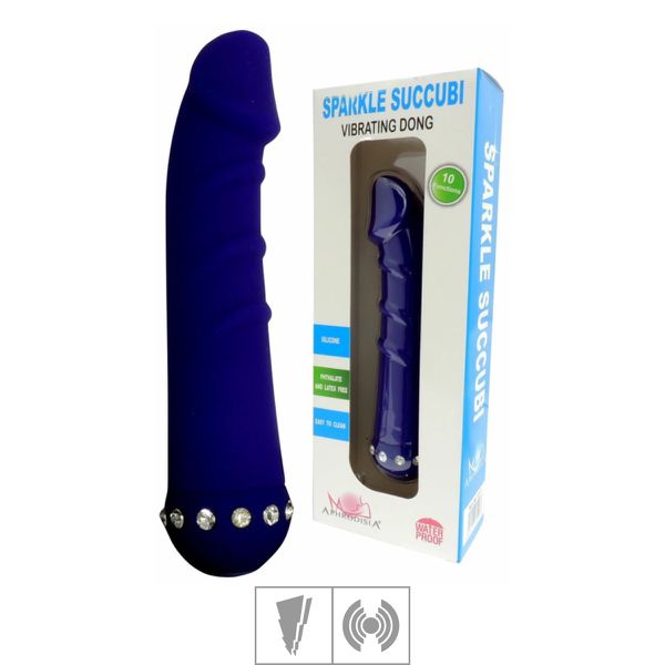 *Vibrador Ponto G Com Strass Vibrating Dong SI (5561) - Roxo