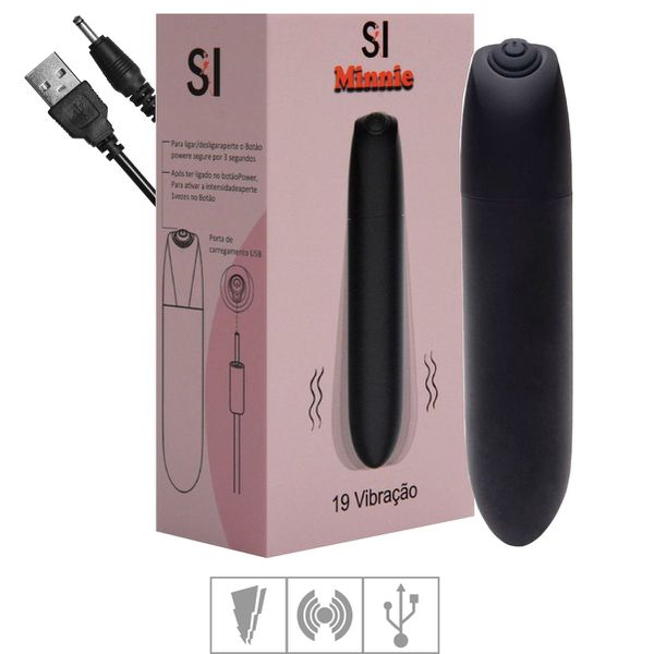 Cápsula Vibratória Recarregável Minnie SI (7839) - Preto