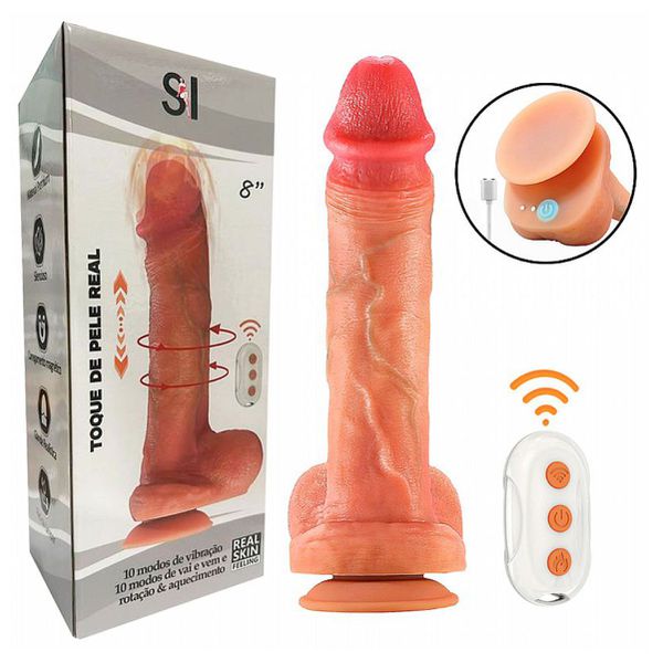 Prótese 15x11cm Com Vibro eVai e Vem SI (9540) - Bege