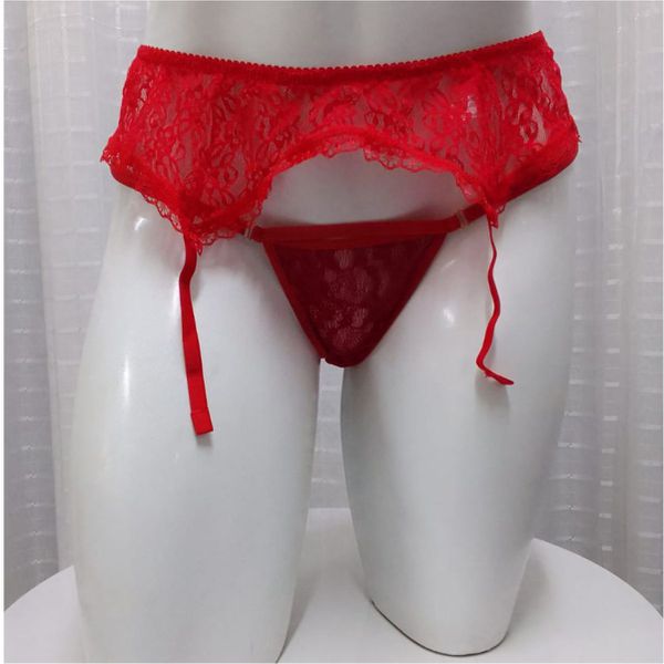 *Cinta Liga Rendada (DM191) - Vermelho