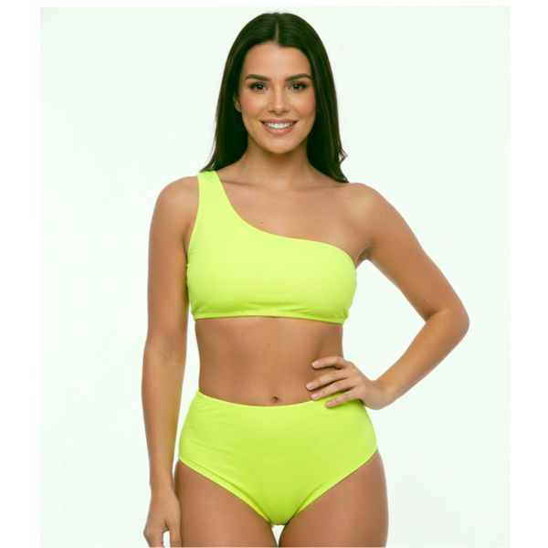 Conjunto Hot Pants Neon Ombro (FR5865) - Verde