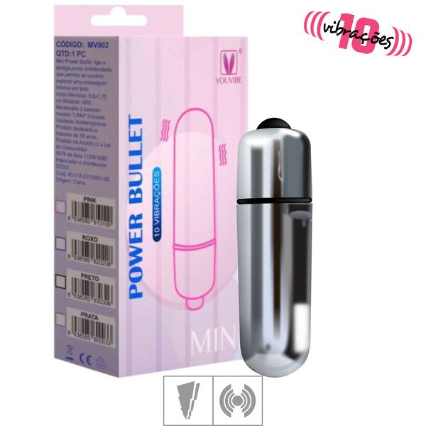 Cápsula Vibratória Power Bullet 10 VibraçõesVP- (MV102-ST387) - Cromado